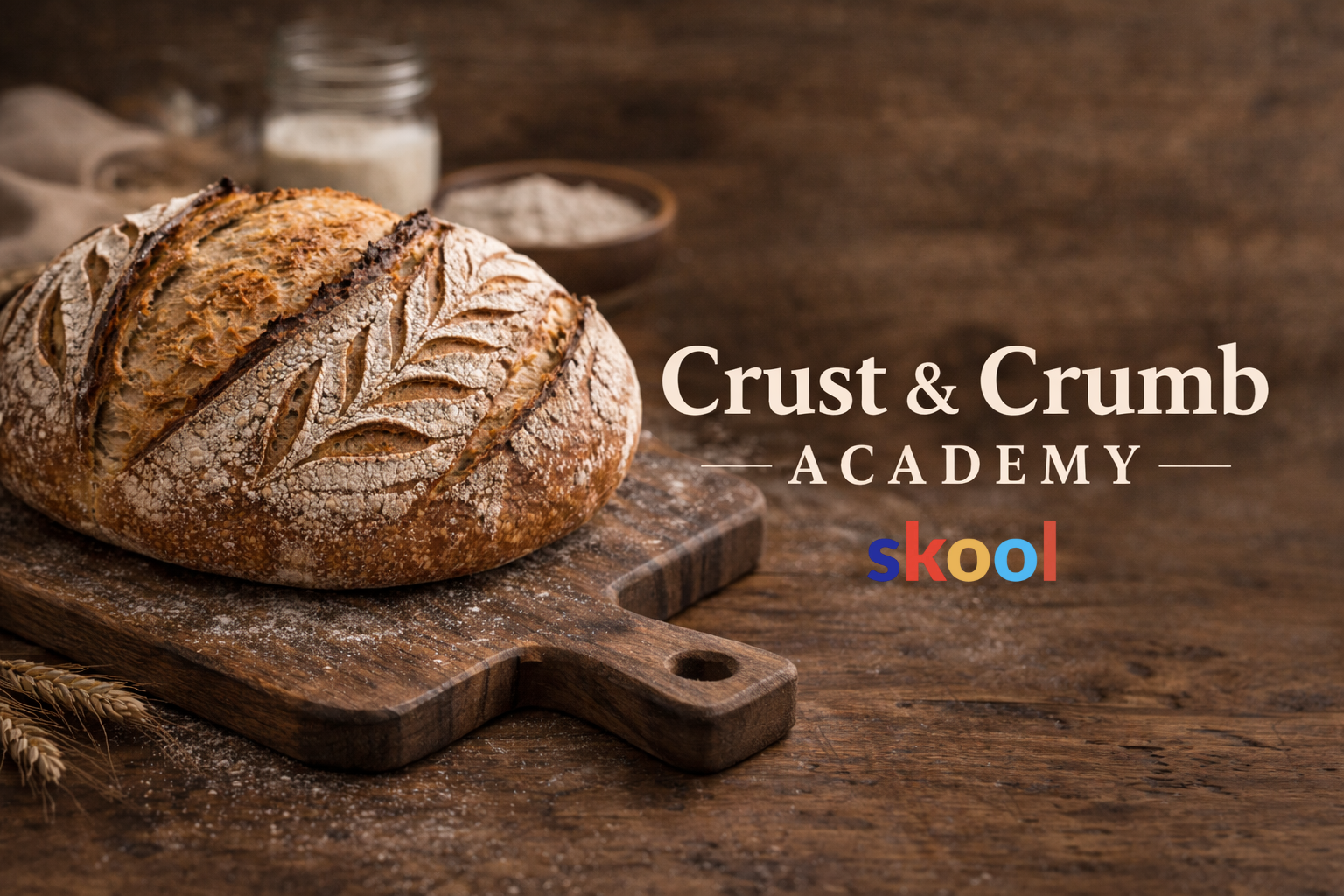 Screenshot of Crust & Crumb Academy - Go deeper into your craft. FREE courses, challenges, and real feedback. No gatekeeping. Perfection is not required.