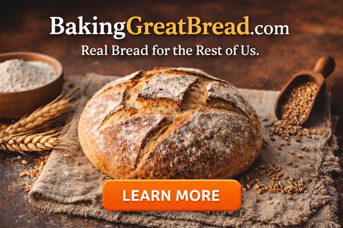 Screenshot of BakingGreatBread.com - Real bread for the rest of us