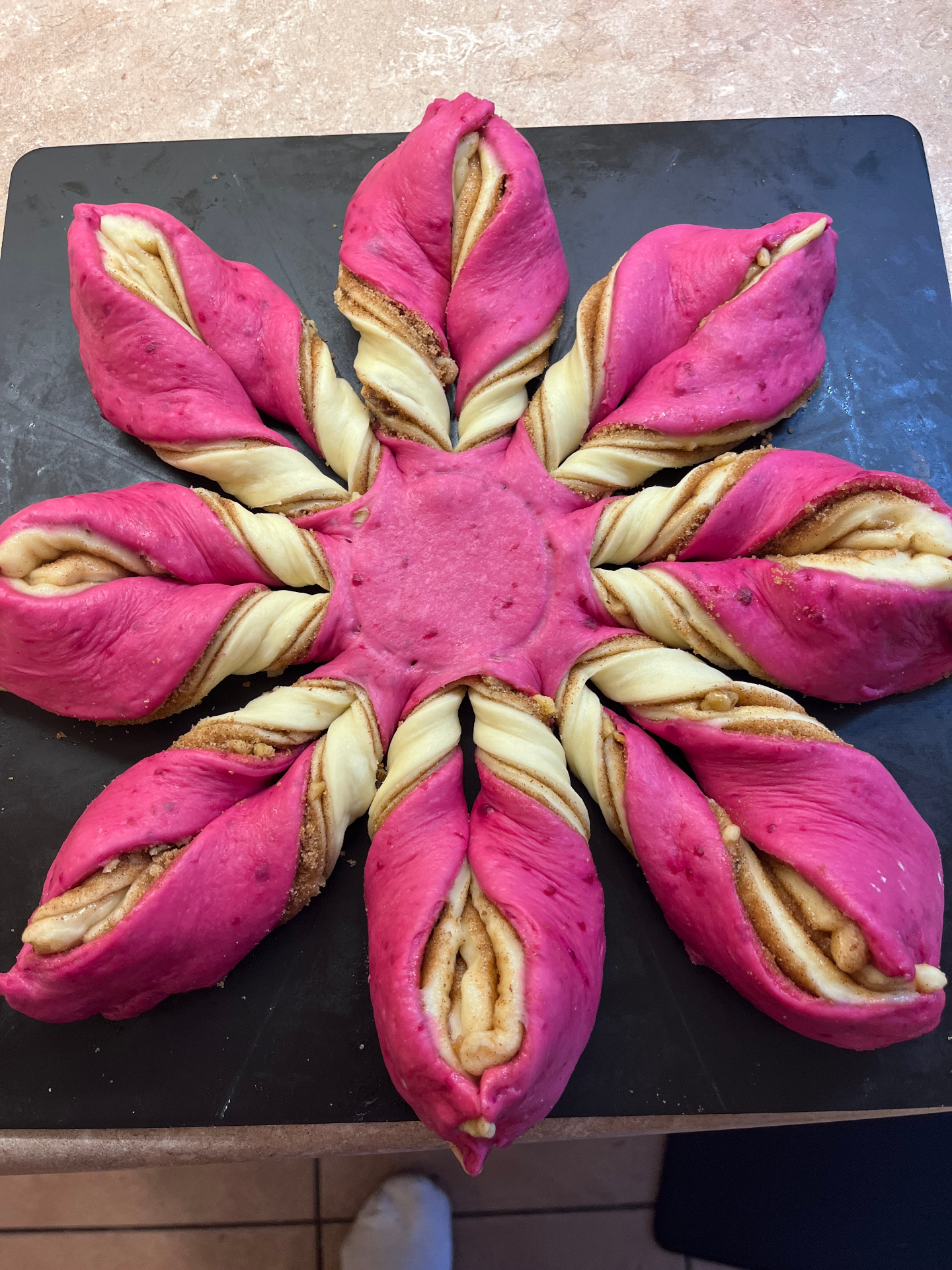 Beetroot Star Bread - finished bread
