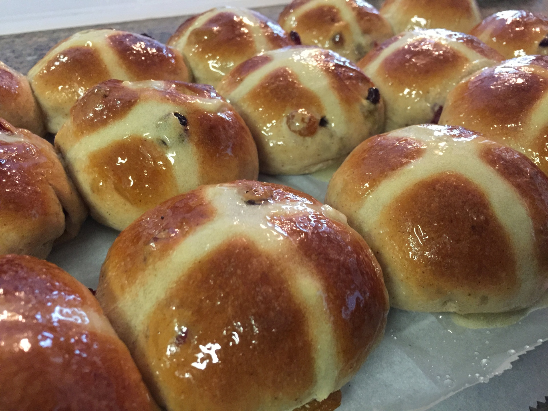 Sourdough Hot Cross Buns - finished bread