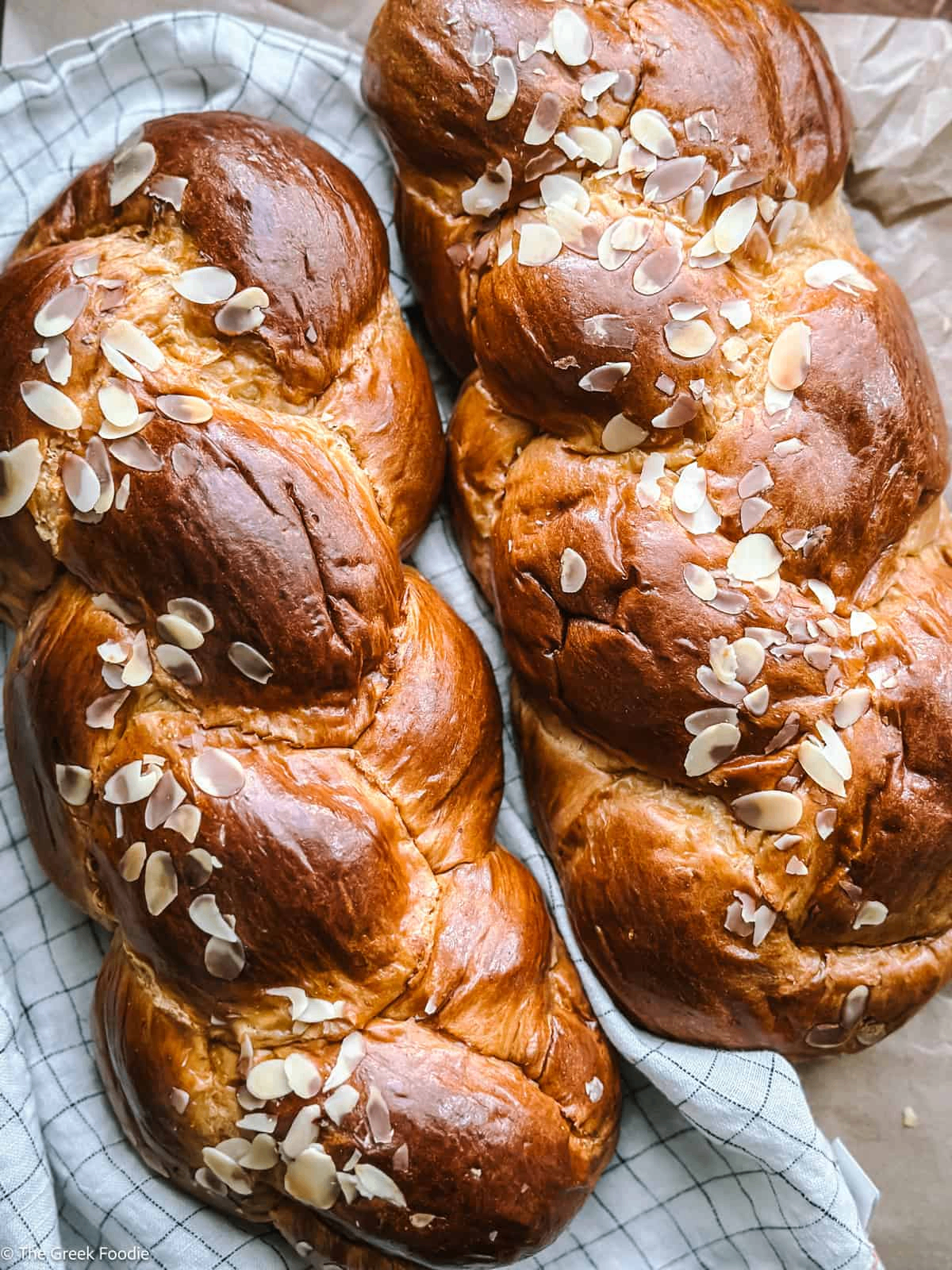 Tsoureki — Greek Easter Braid - finished bread
